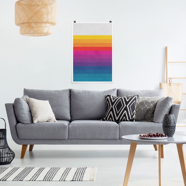 Moderne Poster Retro Regenbogen Streifen