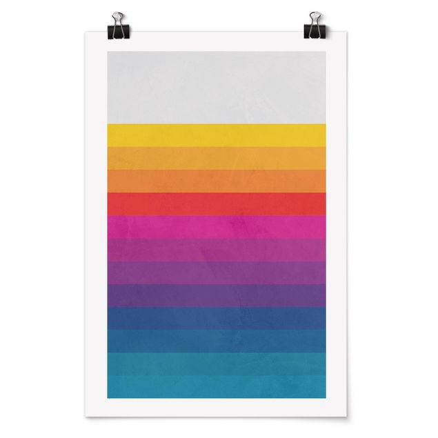 Poster bestellen Retro Regenbogen Streifen