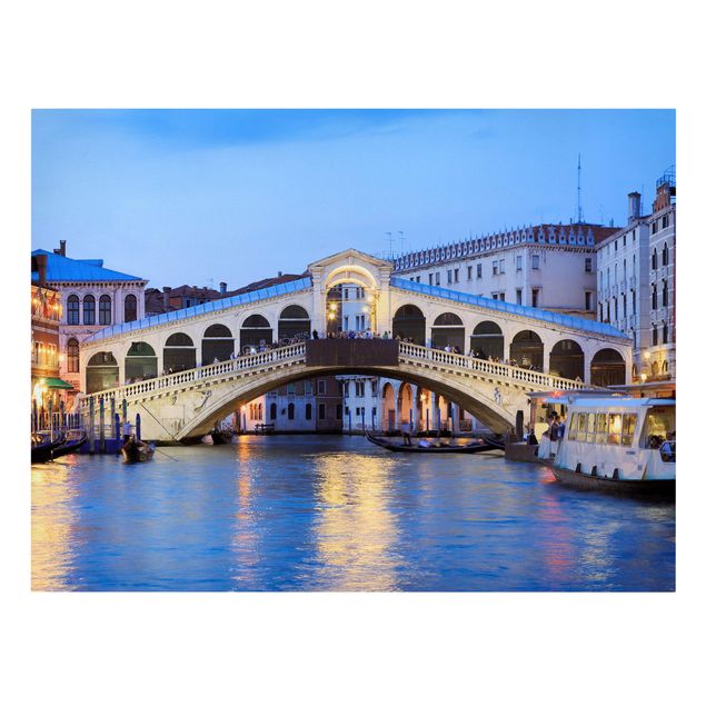 Leinwandbild - Rialtobrücke in Venedig - Querformat 4:3