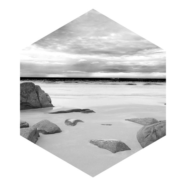 Hexagon Mustertapete selbstklebend - Rocky Coast