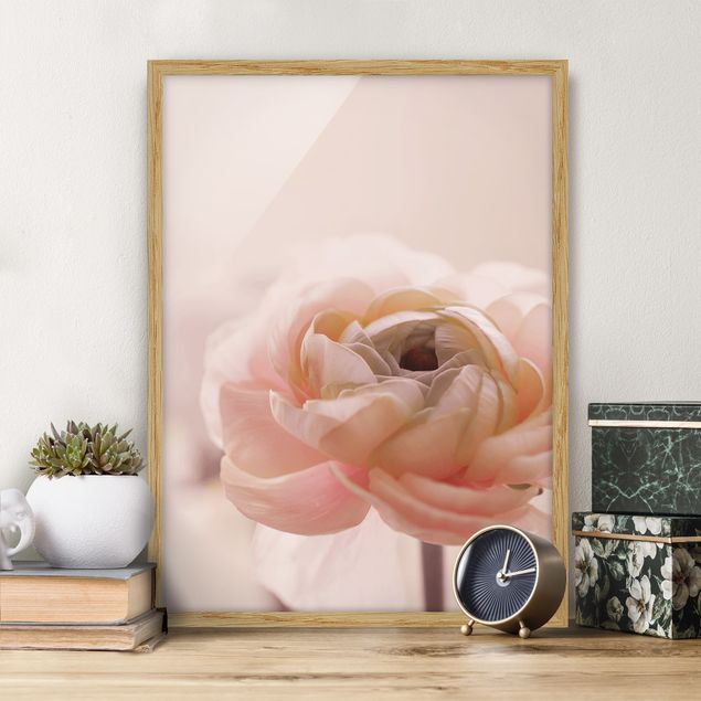 Moderne Bilder mit Rahmen Rosa Blüte im Fokus