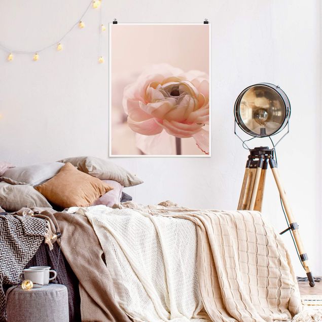 Moderne Poster Rosa Blüte im Fokus