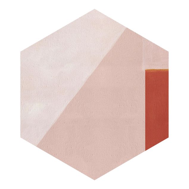Hexagon Mustertapete selbstklebend - Rosa Geometrie