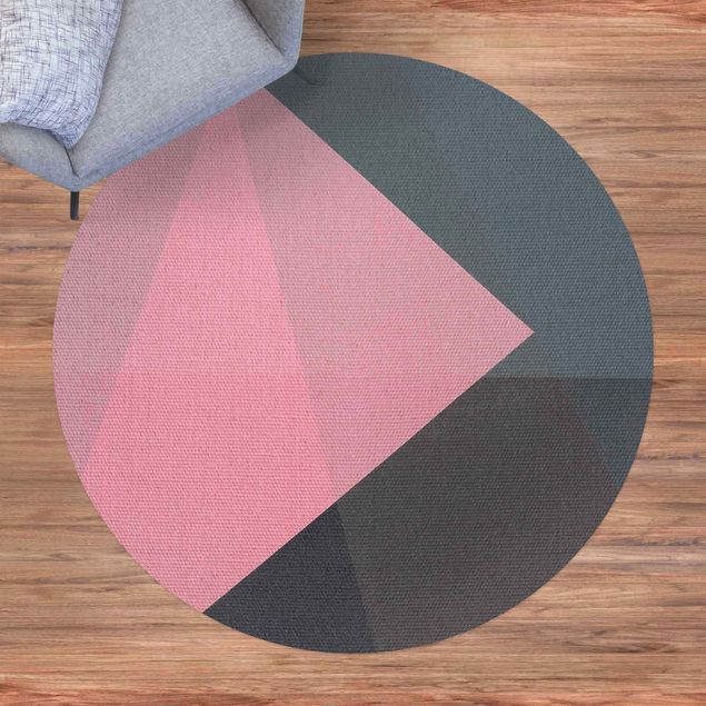 Moderner Teppich Rosa Transparenz Geometrie