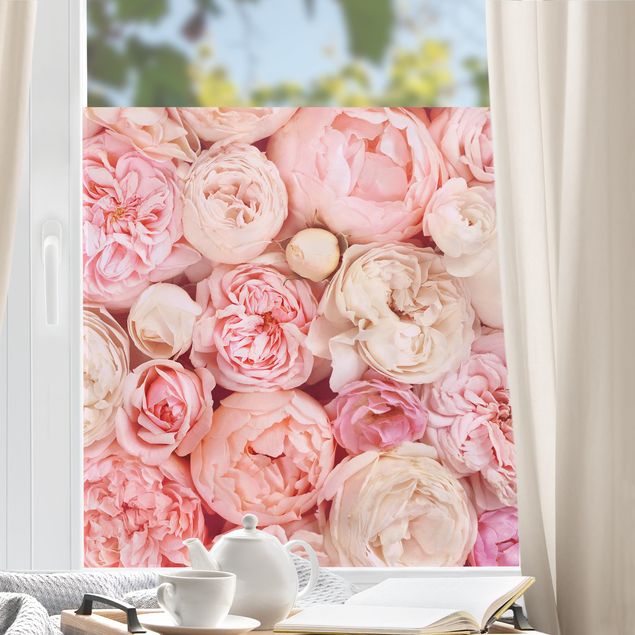 Fensterbilder Blumen Rosen Rosé Koralle Shabby