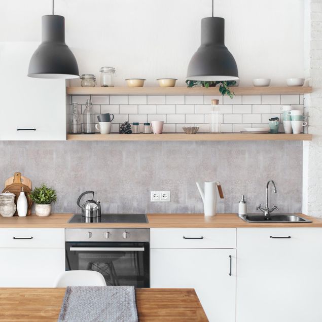 Wandpaneele Küche Rustikales Betonmuster Grau