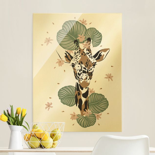 Glasbilder Tiere Safari Tiere - Portrait Giraffe