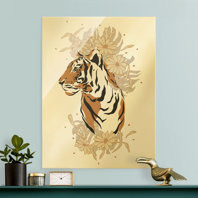 Glasbilder Tiere Safari Tiere - Portrait Tiger