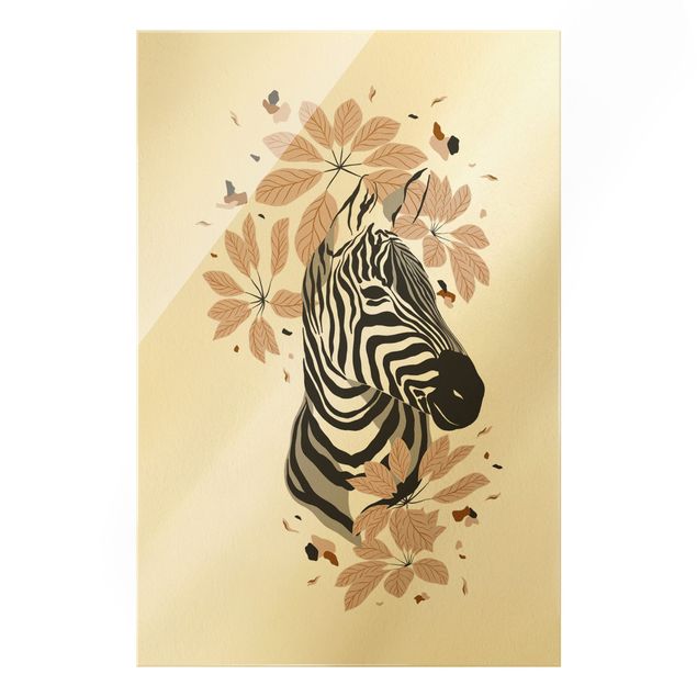 Glasbild - Safari Tiere - Portrait Zebra - Hochformat 2:3
