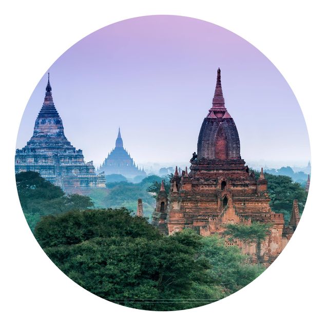 Runde Tapete selbstklebend - Sakralgebäude in Bagan