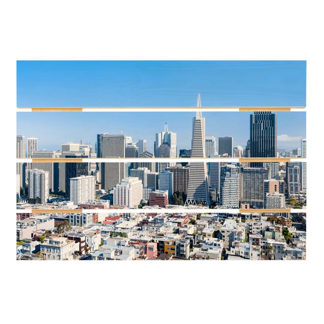 Holzbild - San Francisco Skyline - Querformat