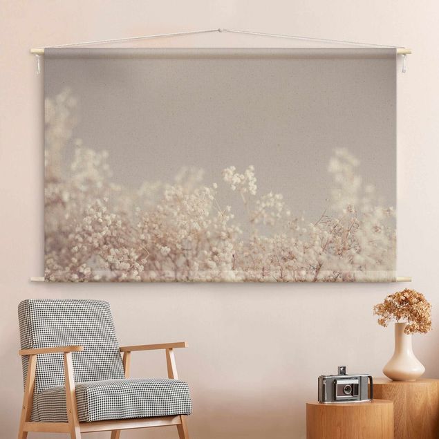Wandbehang Stoffbild Sanfter Blütentraum