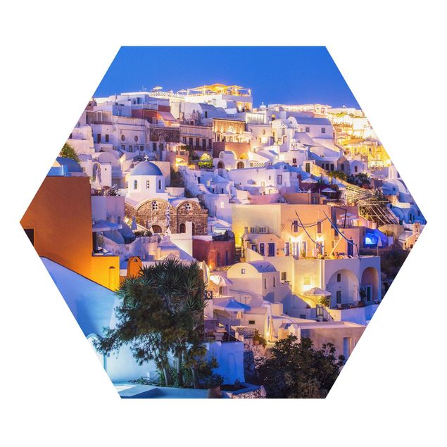 Hexagon Bild Forex - Santorini at night