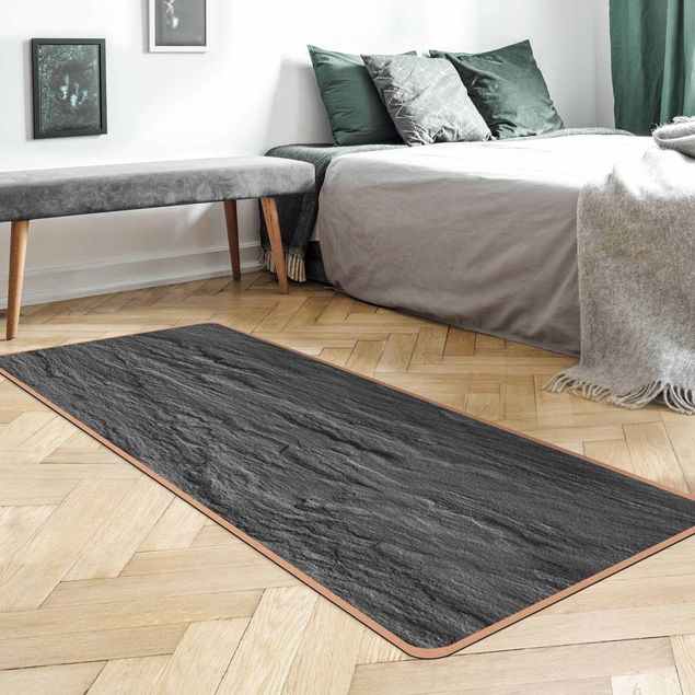 Teppich schwarz Schiefer