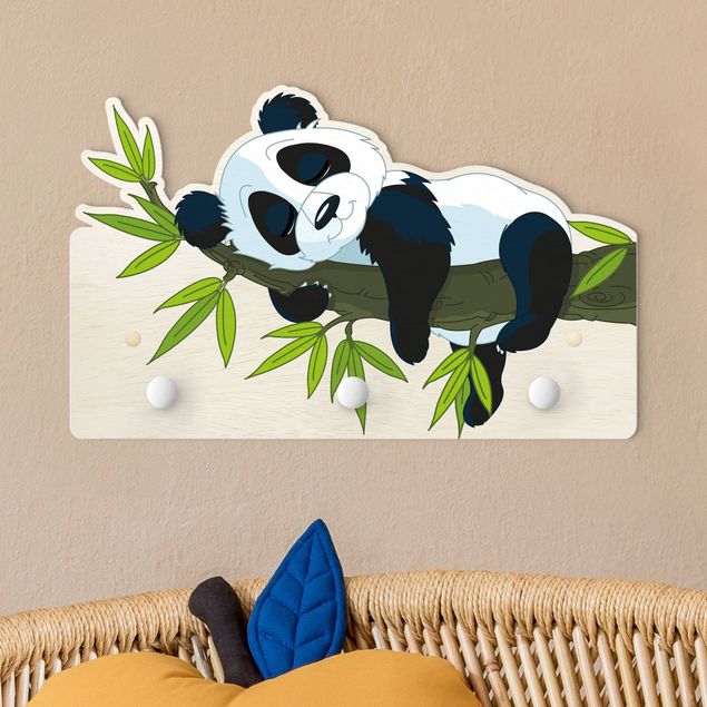 Wandgarderobe Tiere Schlafender Panda