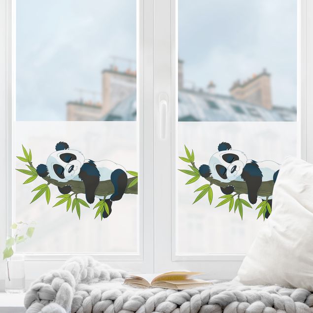 Fensterbilder selbstklebend Schlafender Panda