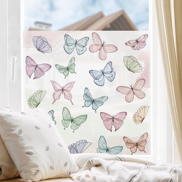 Tier Fensterbilder Schmetterlinge Aquarell Pastell