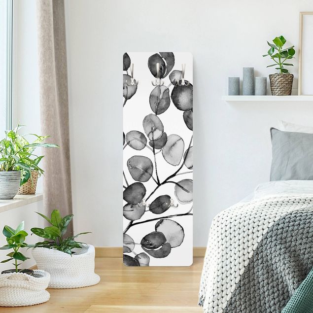 Monika Strigel Bilder Schwarz Weiß Aquarell Eukalyptuszweig
