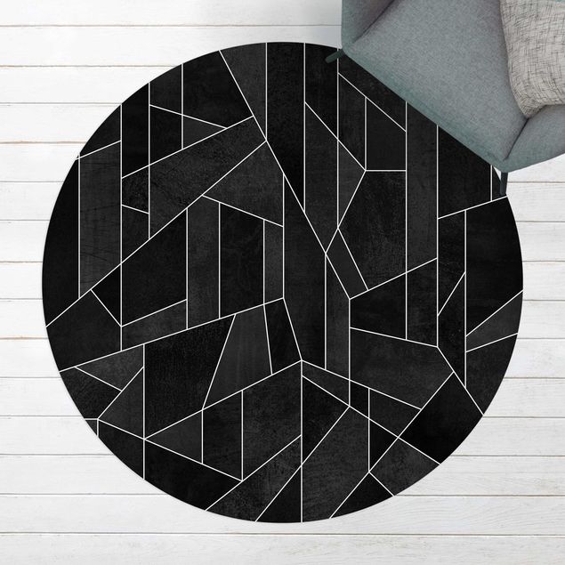 Moderne Teppiche Schwarz Weiß Geometrie Aquarell
