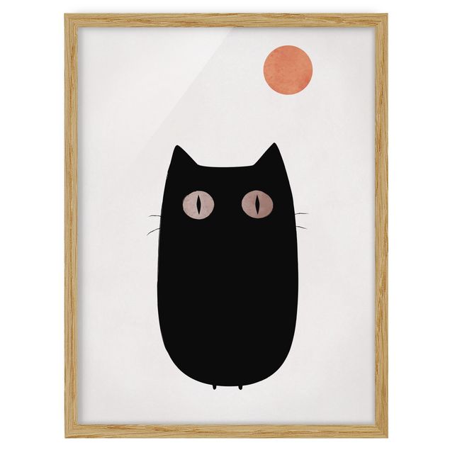 schöne Bilder Schwarze Katze Illustration