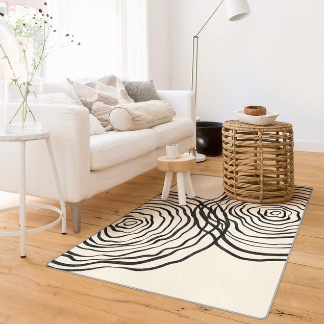 Moderne Teppiche Schwarze Kreise I