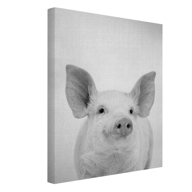 Leinwandbilder kaufen Schwein Schorsch Schwarz Weiß