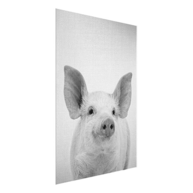 Wandbilder Schwein Schorsch Schwarz Weiß