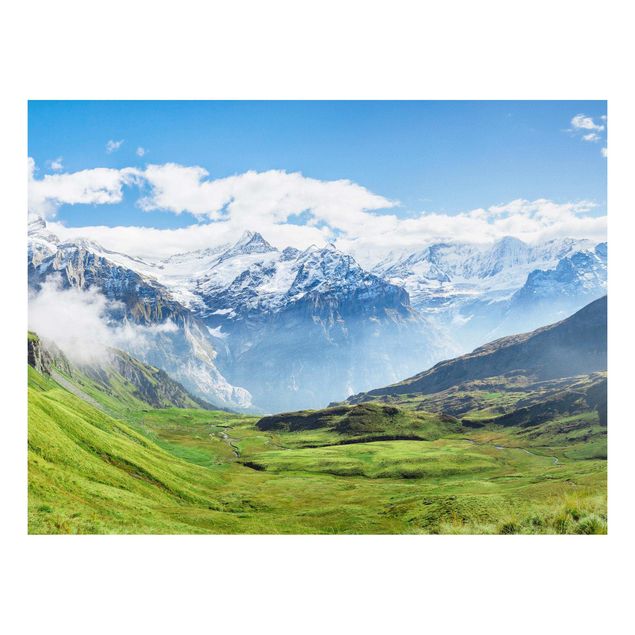Foto auf Hartschaumplatte Schweizer Alpenpanorama