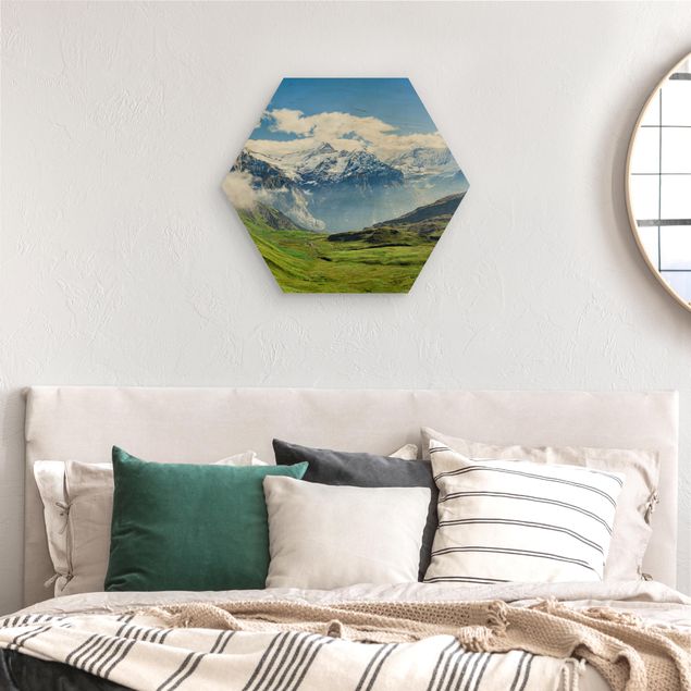 Hexagon-Bilder Schweizer Alpenpanorama