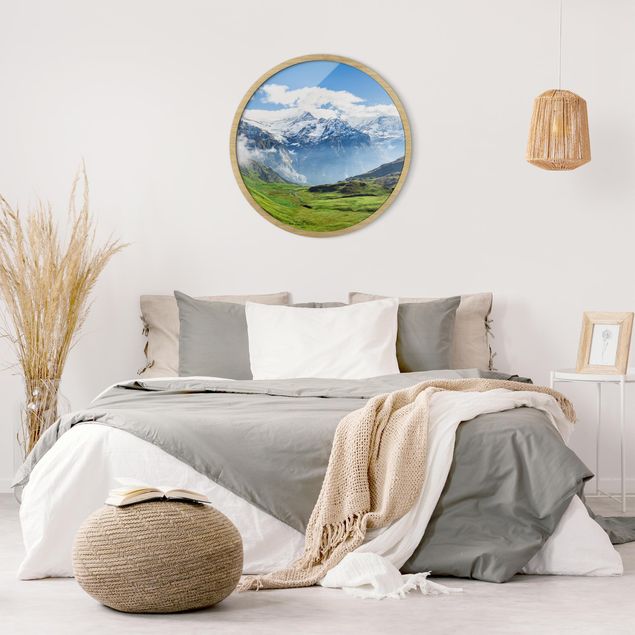 Skylines Bilder mit Rahmen Schweizer Alpenpanorama