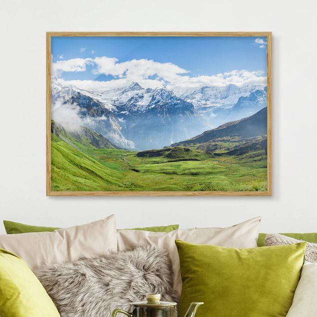 Moderne Bilder mit Rahmen Schweizer Alpenpanorama