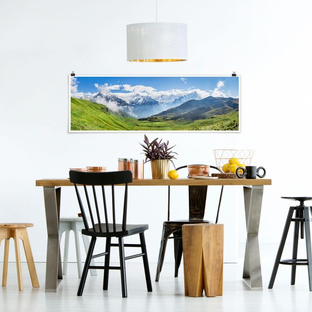 Poster Skyline Schweizer Alpenpanorama