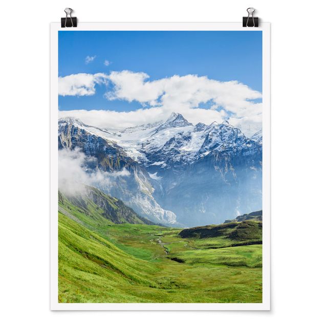 Poster Landschaft Schweizer Alpenpanorama