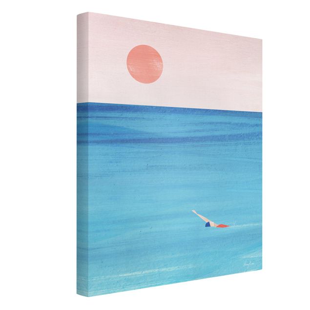 Henry Rivers Prints Schwimmer bei Sonnenuntergang