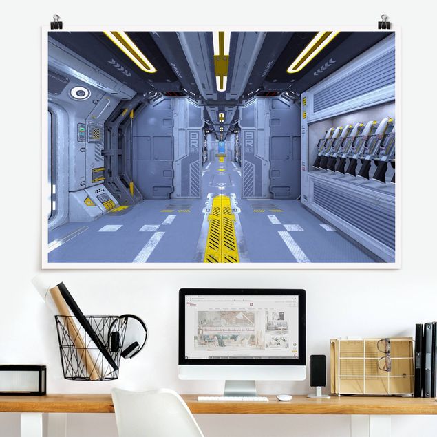 Riesenposter XXL Sci-Fi Raumschiff Innenraum