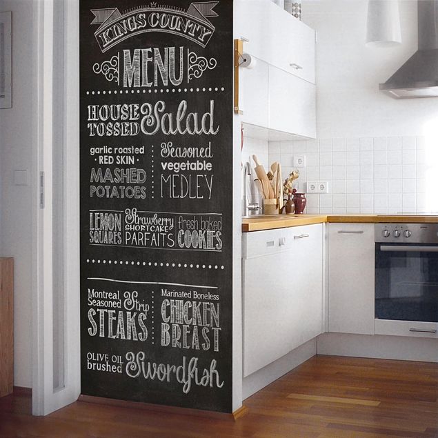 Selbstklebende Tafelfolie - Kreidetafel Küche - DIY Wandtafelfolie schwarz