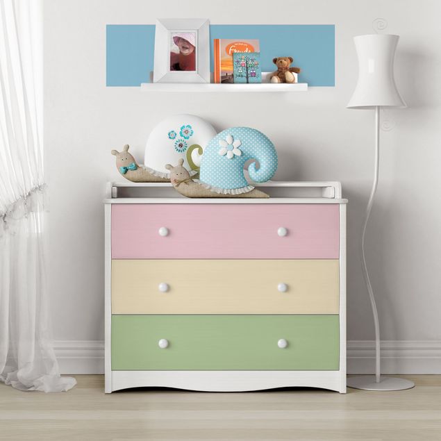 Möbelfolie einfarbig Set mit 4 Streifen Pastellfarben - Cremé Rosé Pastellblau Mint