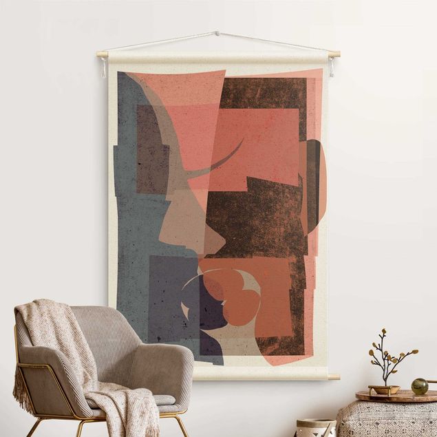 Wandbehang modern Shabby Farbflächen Komposition