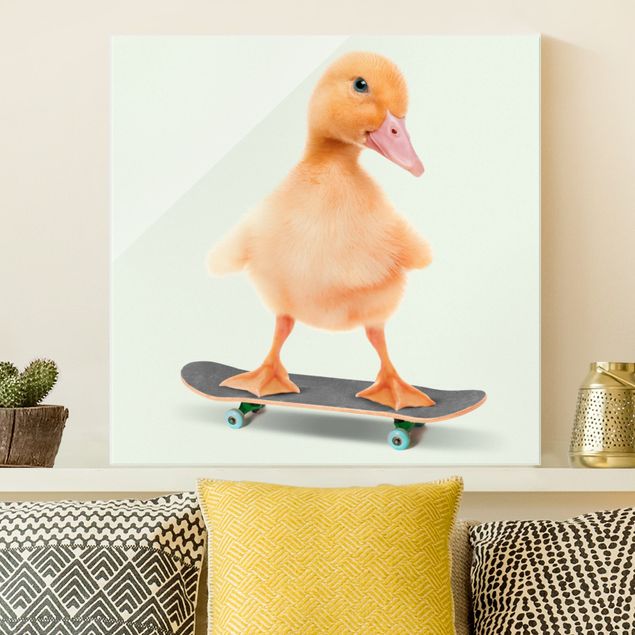 XXL Glasbilder Skate Ente