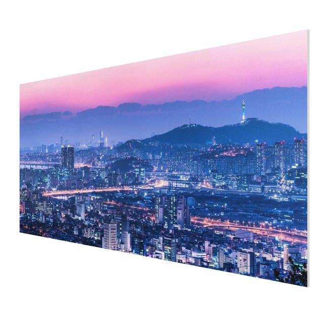 Forex Fine Art Print - Skyline von Seoul - Querformat 2:1