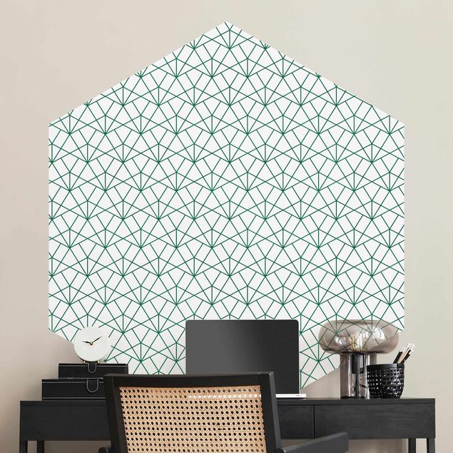 geometrische Tapete Smaragd Art Deco Muster XXL