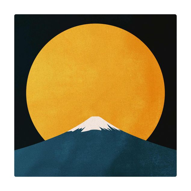 Kork-Teppich - Sonne, Mond und Berge - Quadrat 1:1