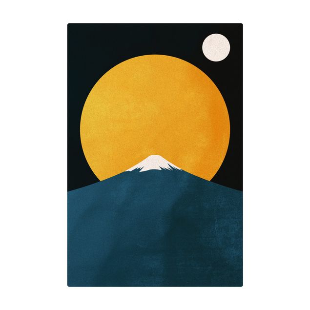 Kork-Teppich - Sonne, Mond und Berge - Hochformat 2:3