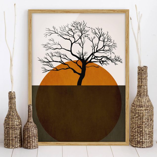 Moderne Bilder mit Rahmen Sonne mit Baum