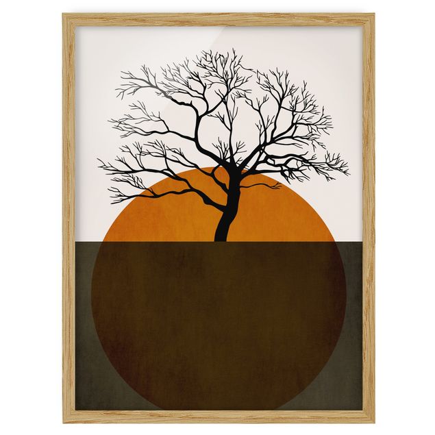 Kubistika Prints Sonne mit Baum
