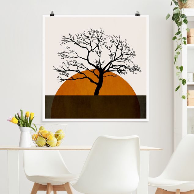 Riesenposter XXL Sonne mit Baum