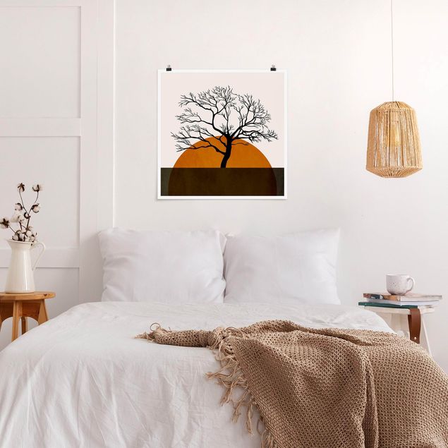Poster Baum Sonne mit Baum