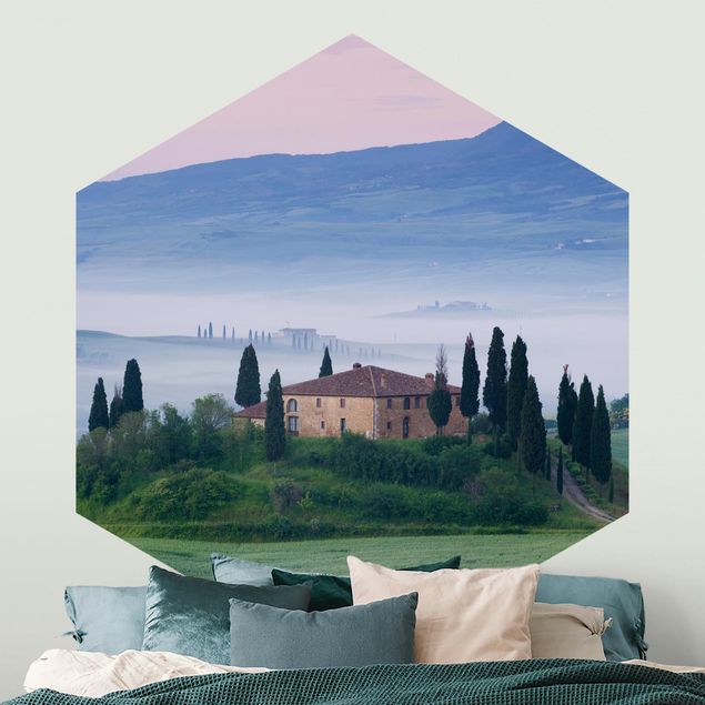 Design Tapeten Sonnenaufgang in der Toskana