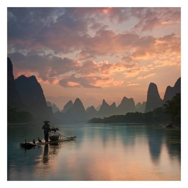 Fototapete - Sonnenaufgang über chinesischem Fluss