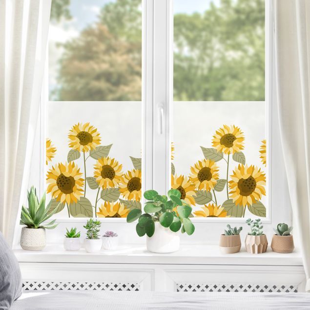 Fensterfolie Sonnenblumen Illustration